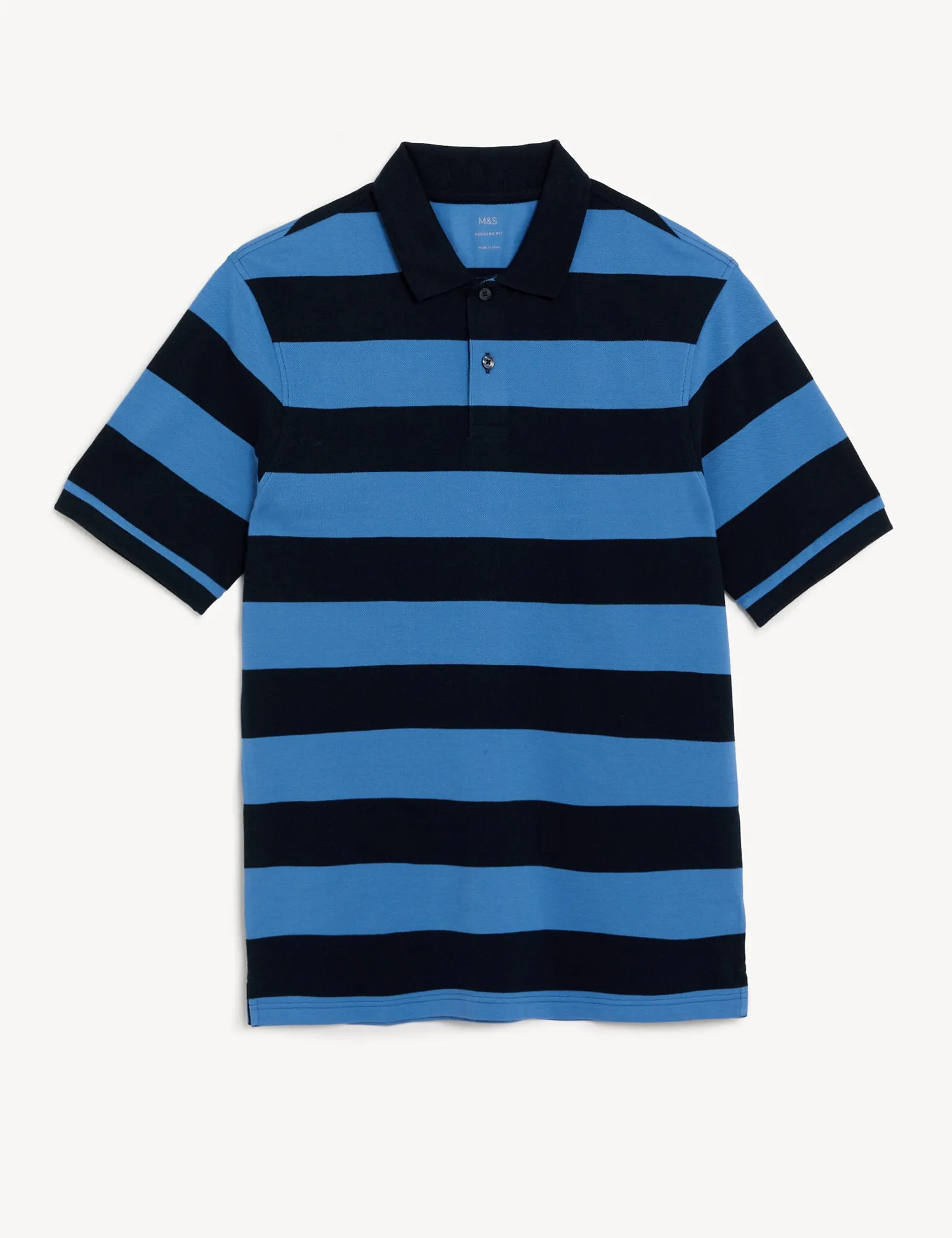 Pure Cotton Striped Polo Shirt