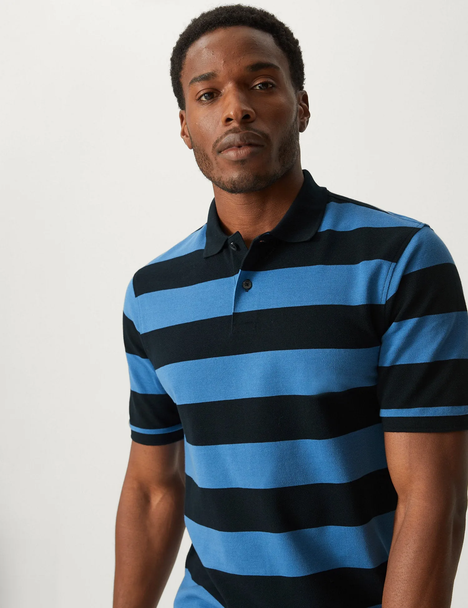 Pure Cotton Striped Polo Shirt