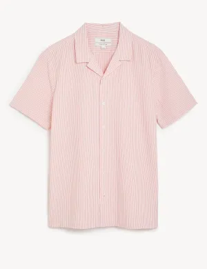 Pure Cotton Striped Revere Shirt