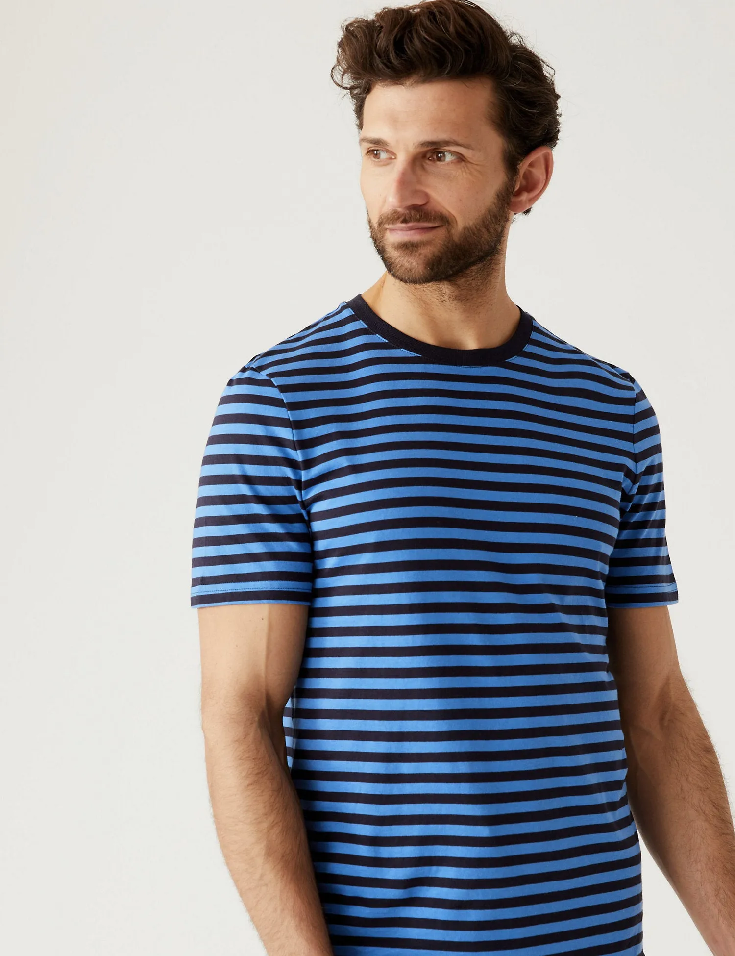 Pure Cotton Striped Textured T-Shirt