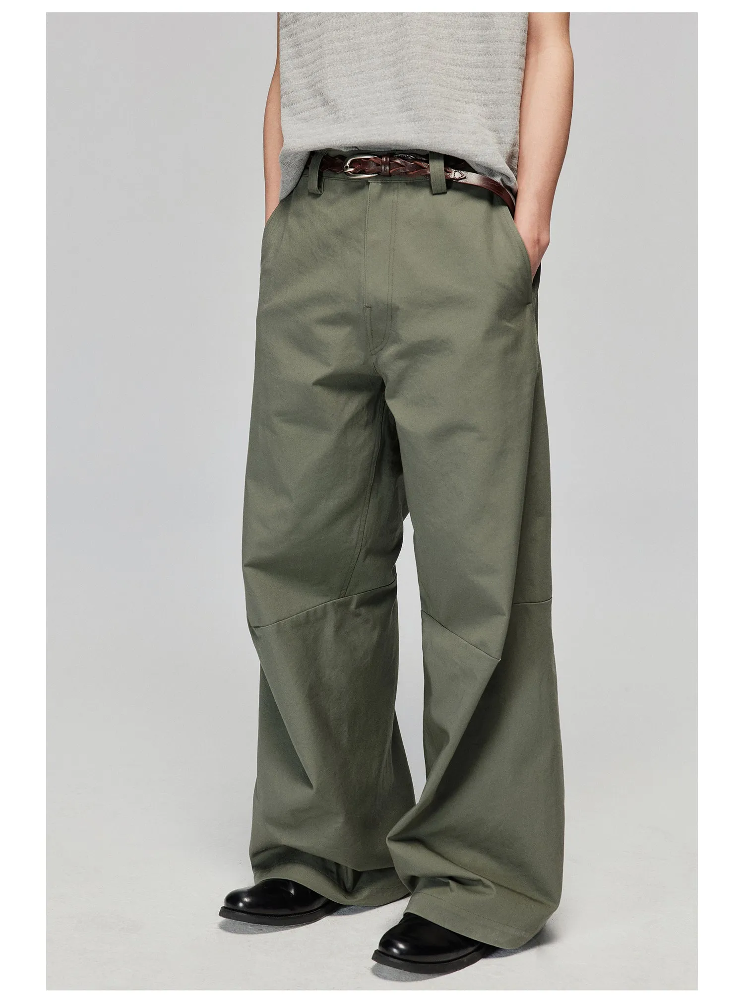 Pure cotton wide-leg casual pants