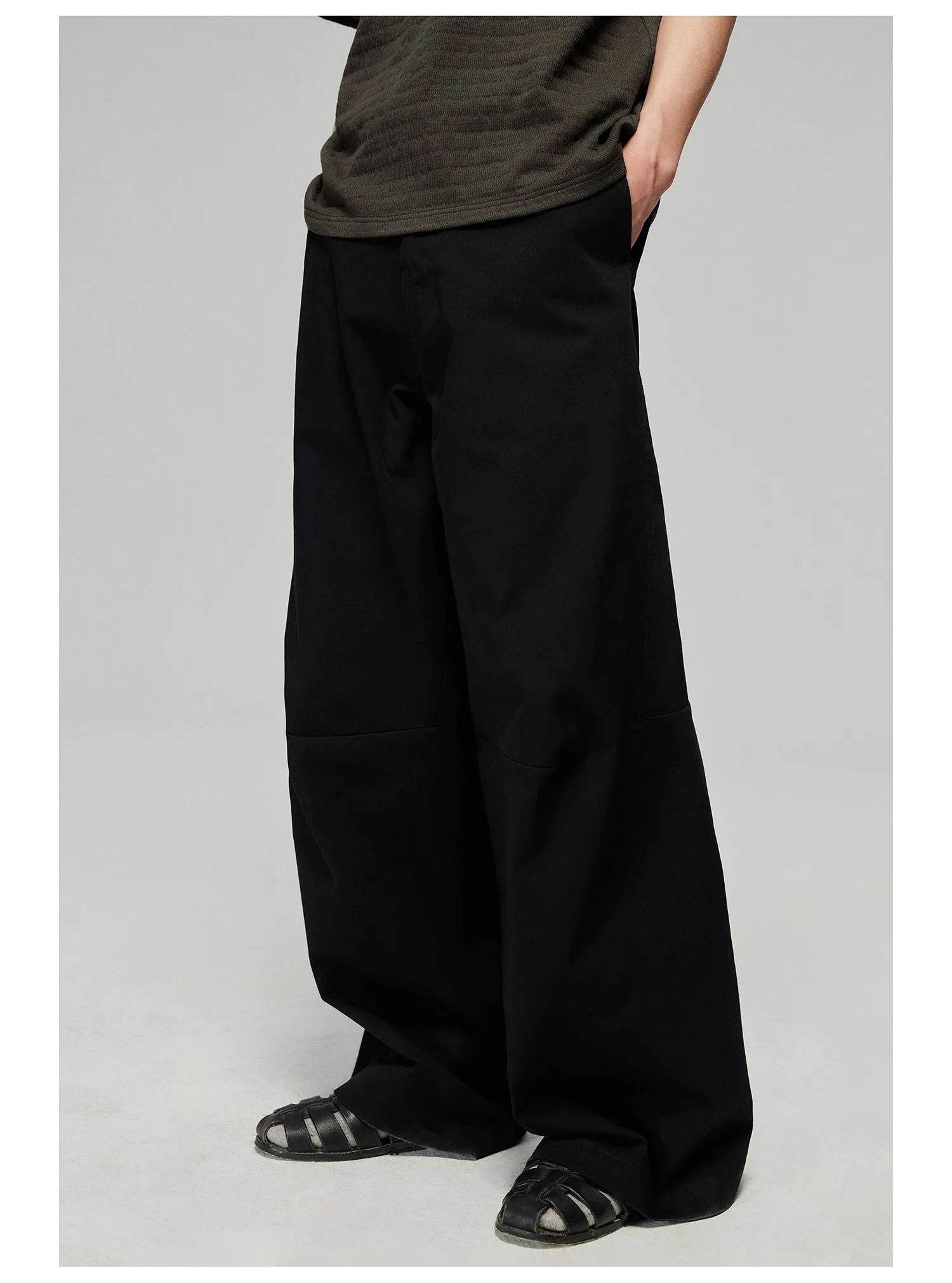 Pure cotton wide-leg casual pants