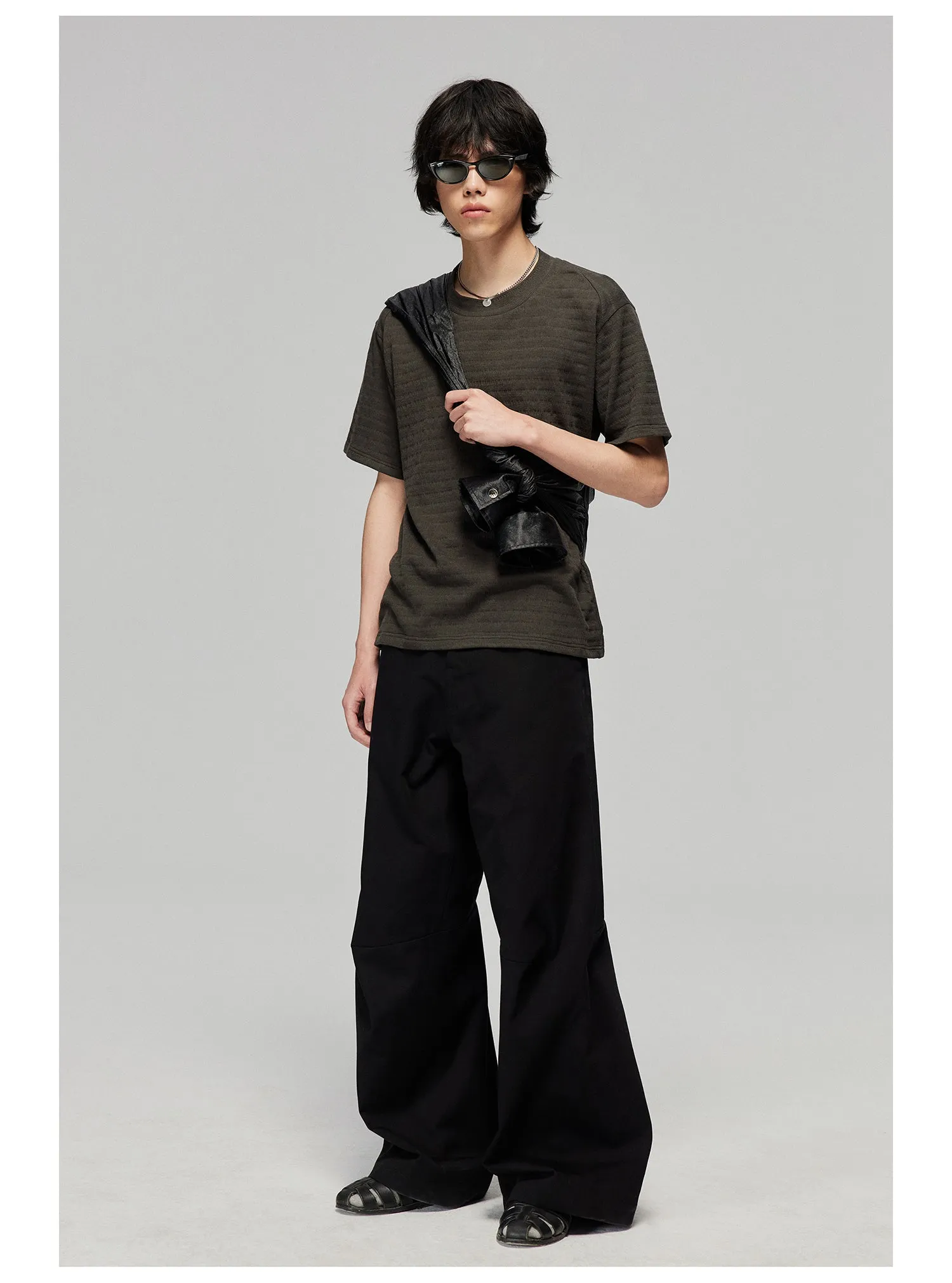 Pure cotton wide-leg casual pants