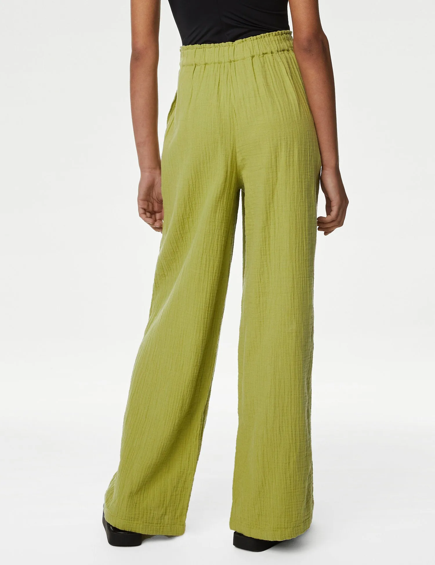 Pure Cotton Wide Leg Trousers