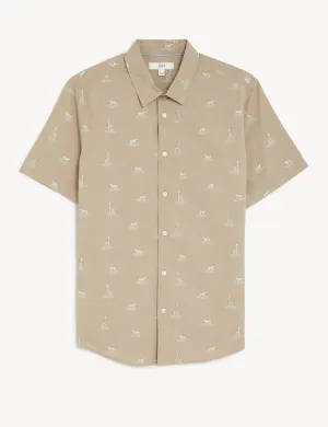 Pure Cotton Wildlife Print Shirt