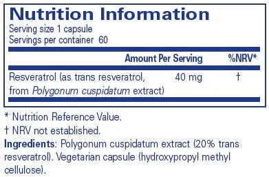 Pure Encapsulations Resveratrol 60 caps