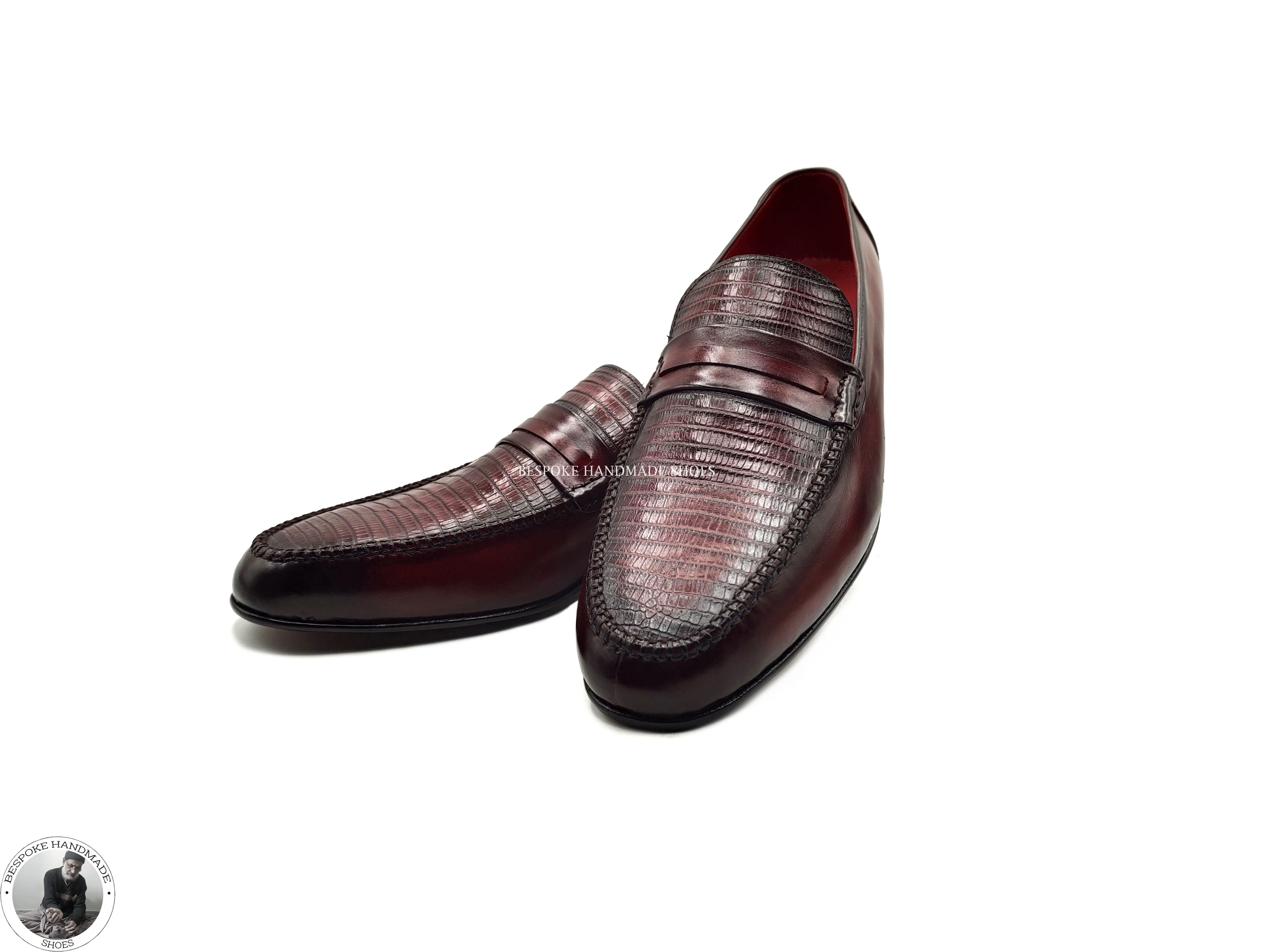 Pure Handmade Red Color Leather Wholecut Loafer Formal / Casual Shoes For Men's