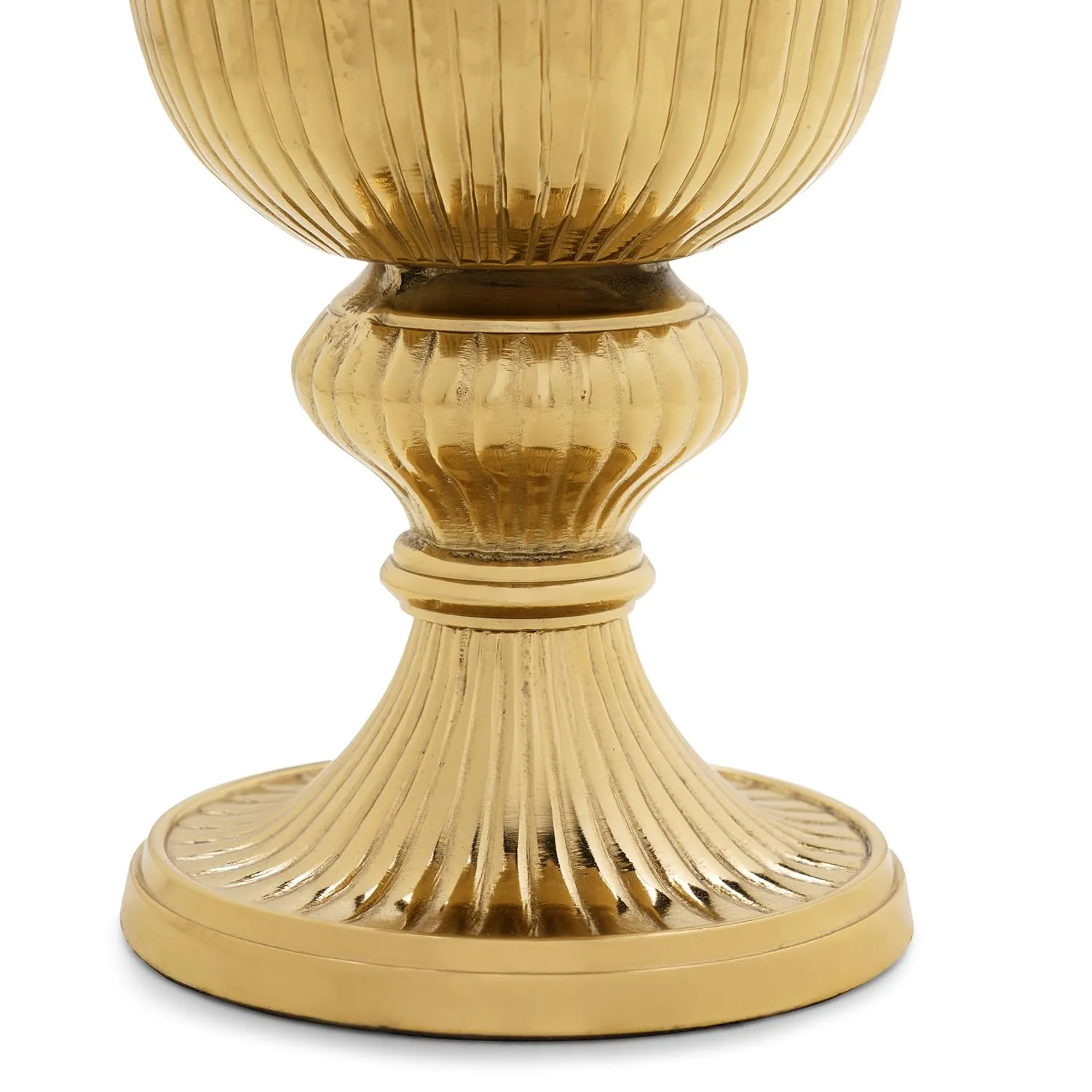 Pure Home   Living Gold Ribbed Hammered Tall Metal Vase(23X23X42CM)