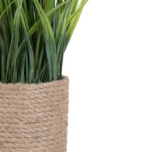 PURE HOME   LIVING Green Artificial Onion Flower with Rattan Basket