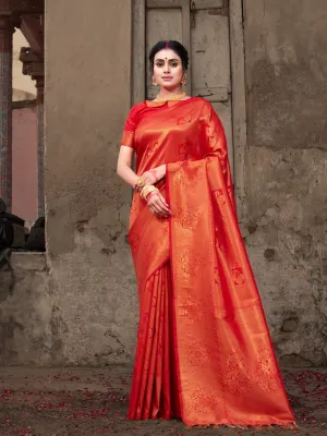 Pure Kanjeevaram Silk Mahalaxmi Red Saree