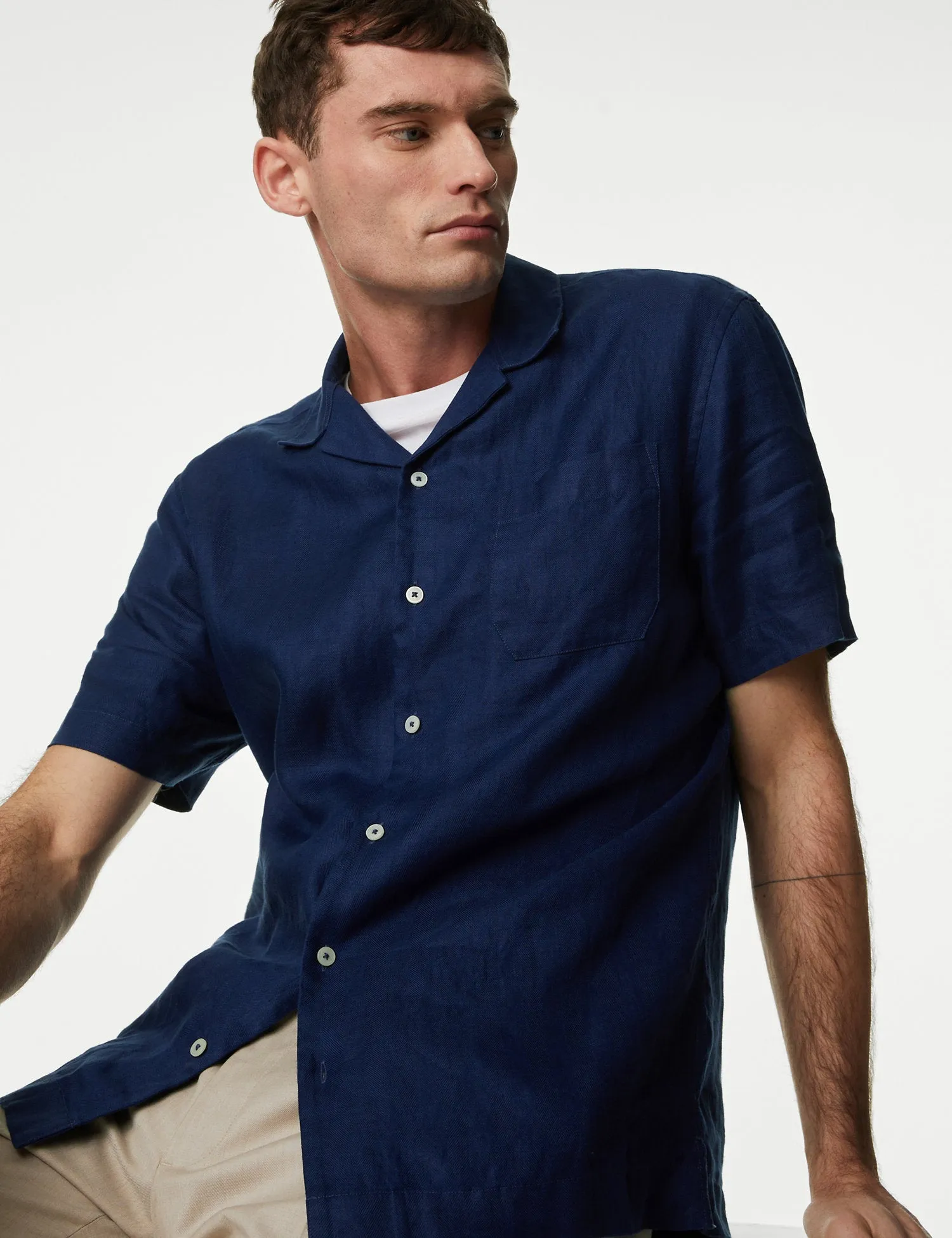 Pure Linen Cuban Collar shirt