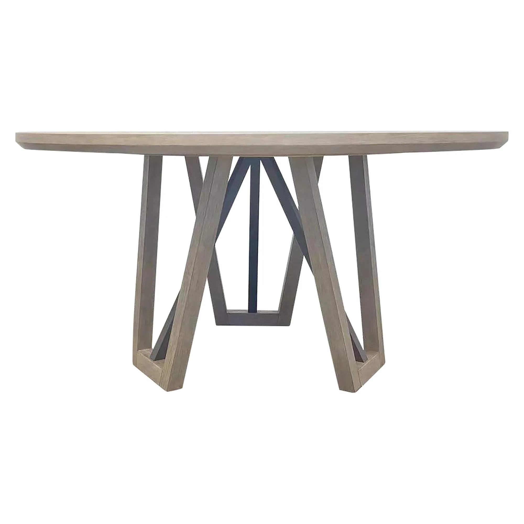 Pure Modern Dining - Round Table with Wood Base - Moonstone