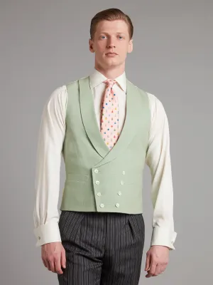 Pure Silk Double Breasted Vest - Green