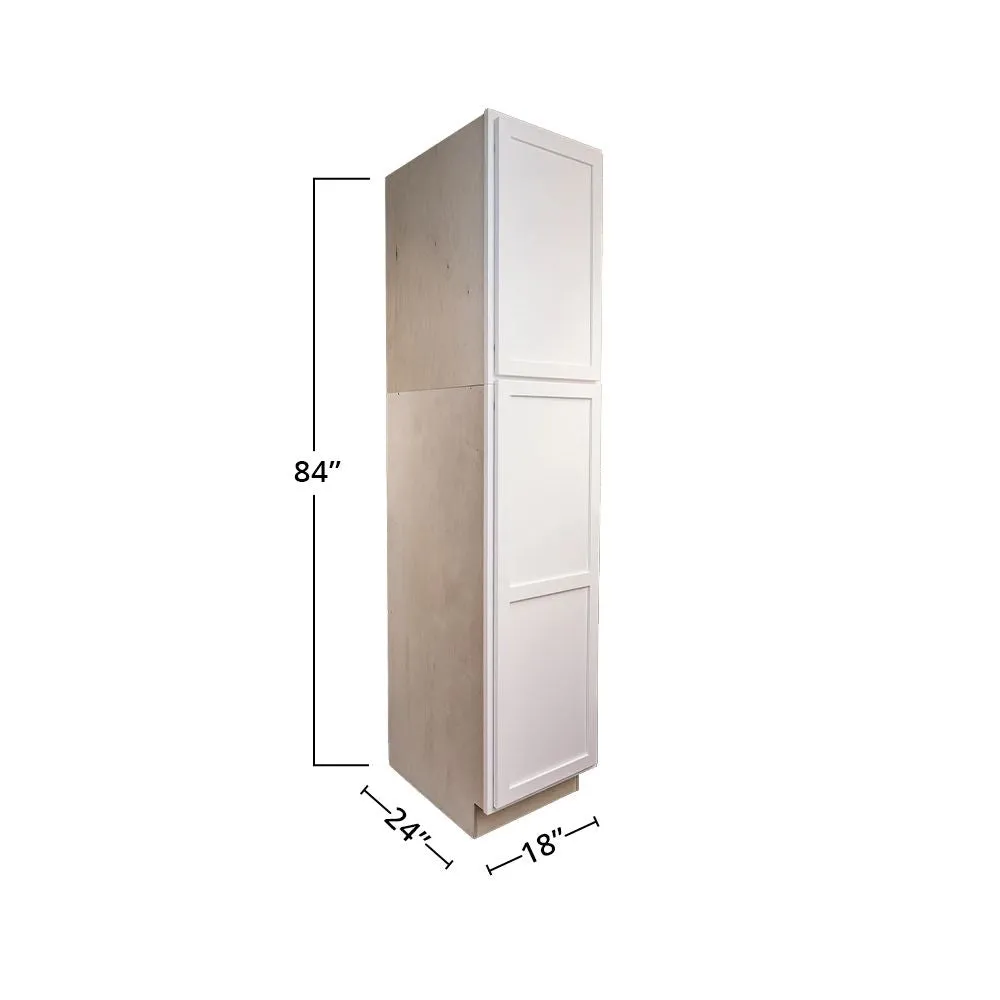 Pure White 18" x 84" Tall Pantry Linen Cabinet