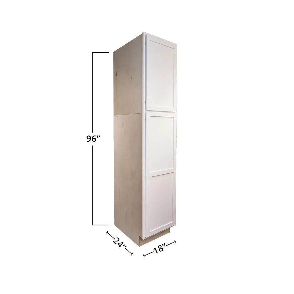 Pure White 18" x 96" Tall Pantry Linen Cabinet