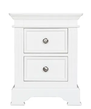 Pure White 2 Drawer Bedside