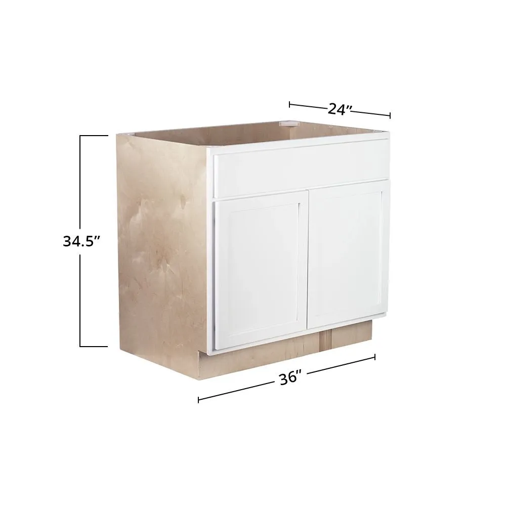 Pure White 36" Sink Base Cabinet