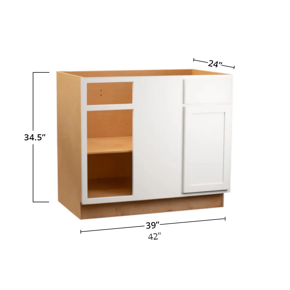 Pure White 42" Blind Corner Base Cabinet