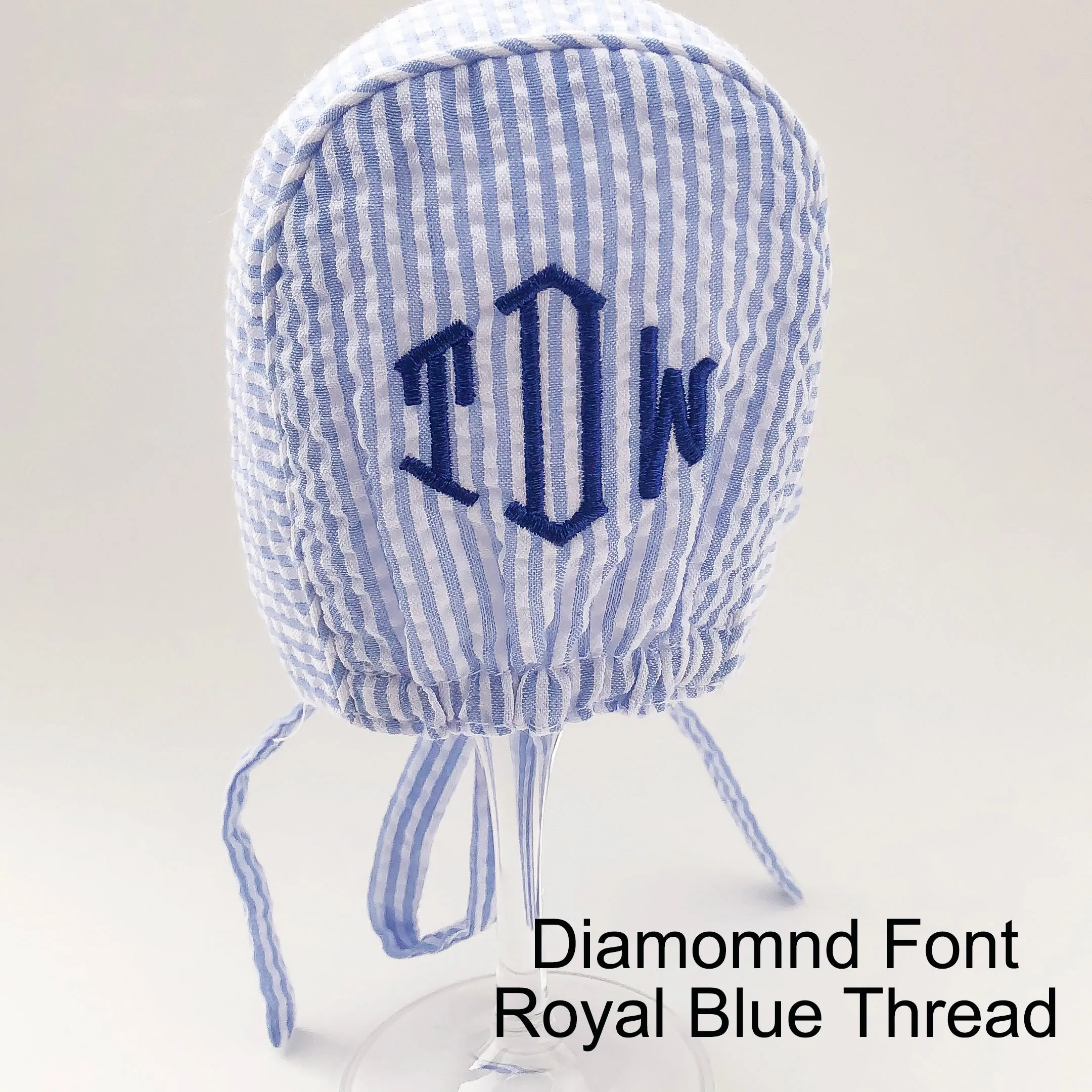 Pure White Bonnet for Baby Boys - Monogram Optional Newborn Hat Infant Summer Hat