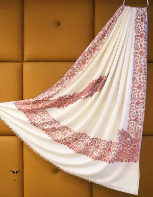 pure white men"s embroidery pashmina shawl 8879