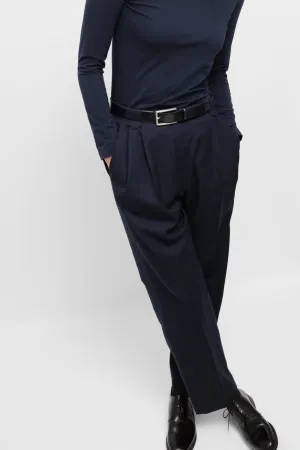 PURE WOOL NIGHTBLUE CHECKED SUIT PANTS