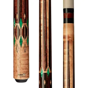 Pure X Golden Birdseye Maple/Cocobolo & Green Malachite Wrapless Cue