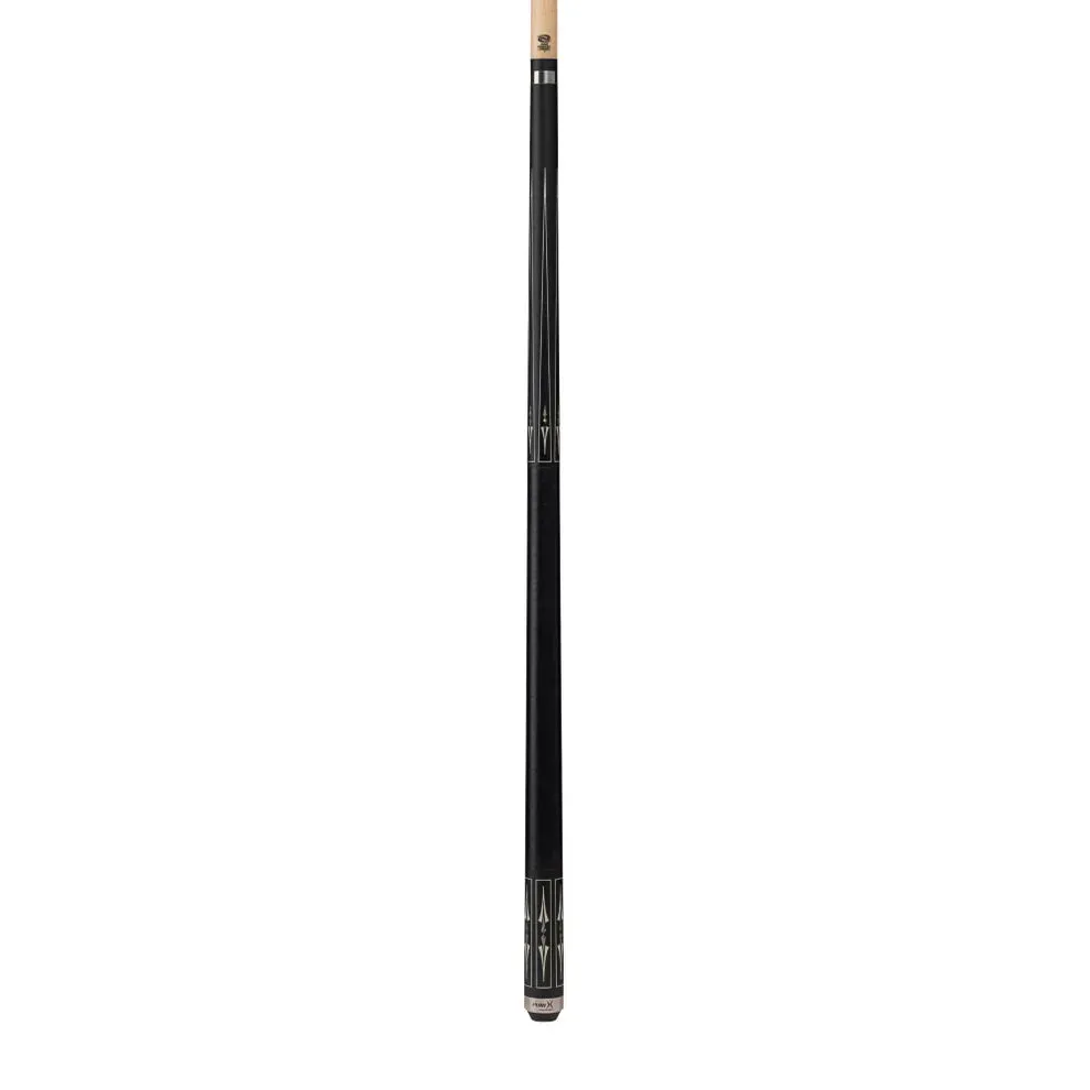 Pure X Matte Black & Mother of Pearl Cue with Black Linen Wrap