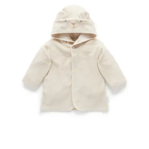 Purebaby Hooded Bathrobe - Wheat Melange Bear