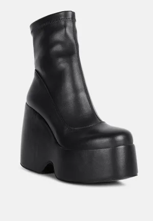 PURNELL Black High Platform Ankle Boots