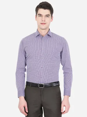 Purple & Blue Checked Slim Fit Formal Shirt | Greenfibre