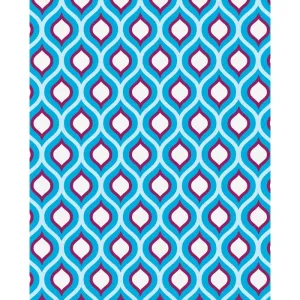 Purple & Blue Retro Waves Patterned Printed Backdrop