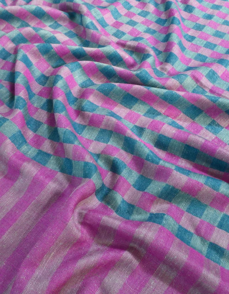 Purple & Blue Striped Pashmina Shawl 5497