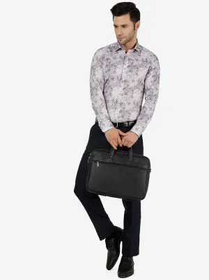 Purple & Grey Printed Slim Fit Party Wear Shirt | JB Studio