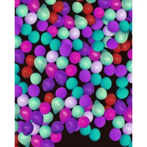 Purple & Mint Balloon Wall Printed Backdrop