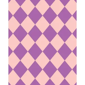 Purple & Peach Argyle Printed Backdrop