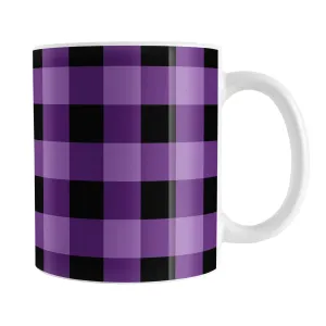 Purple and Black Buffalo Plaid Mug