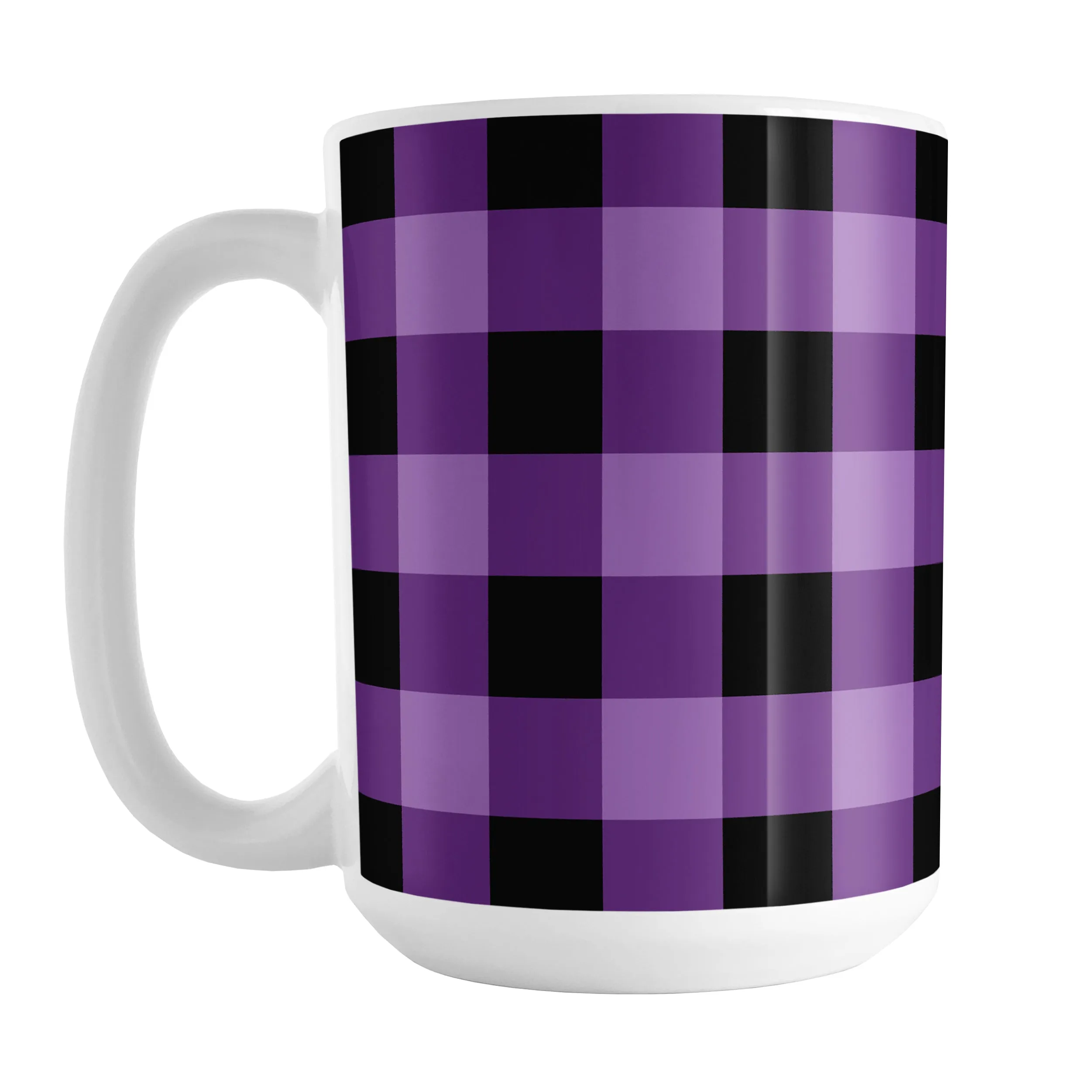 Purple and Black Buffalo Plaid Mug