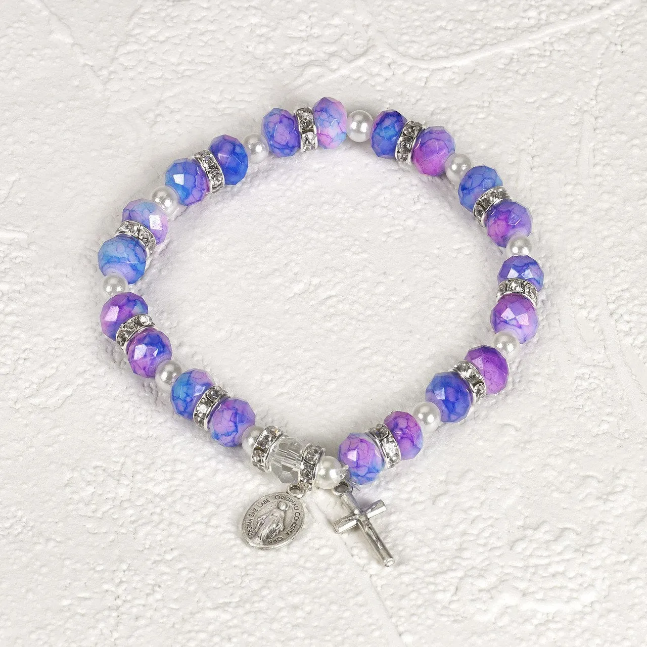 Purple and Blue Stretch Bracelet