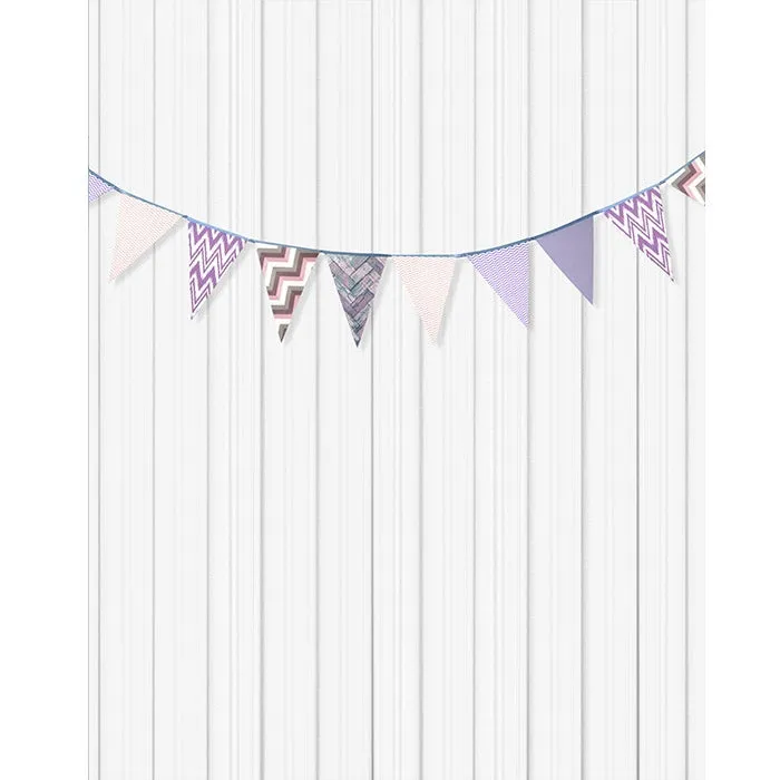 Purple and White Bunting Printed Backdrop