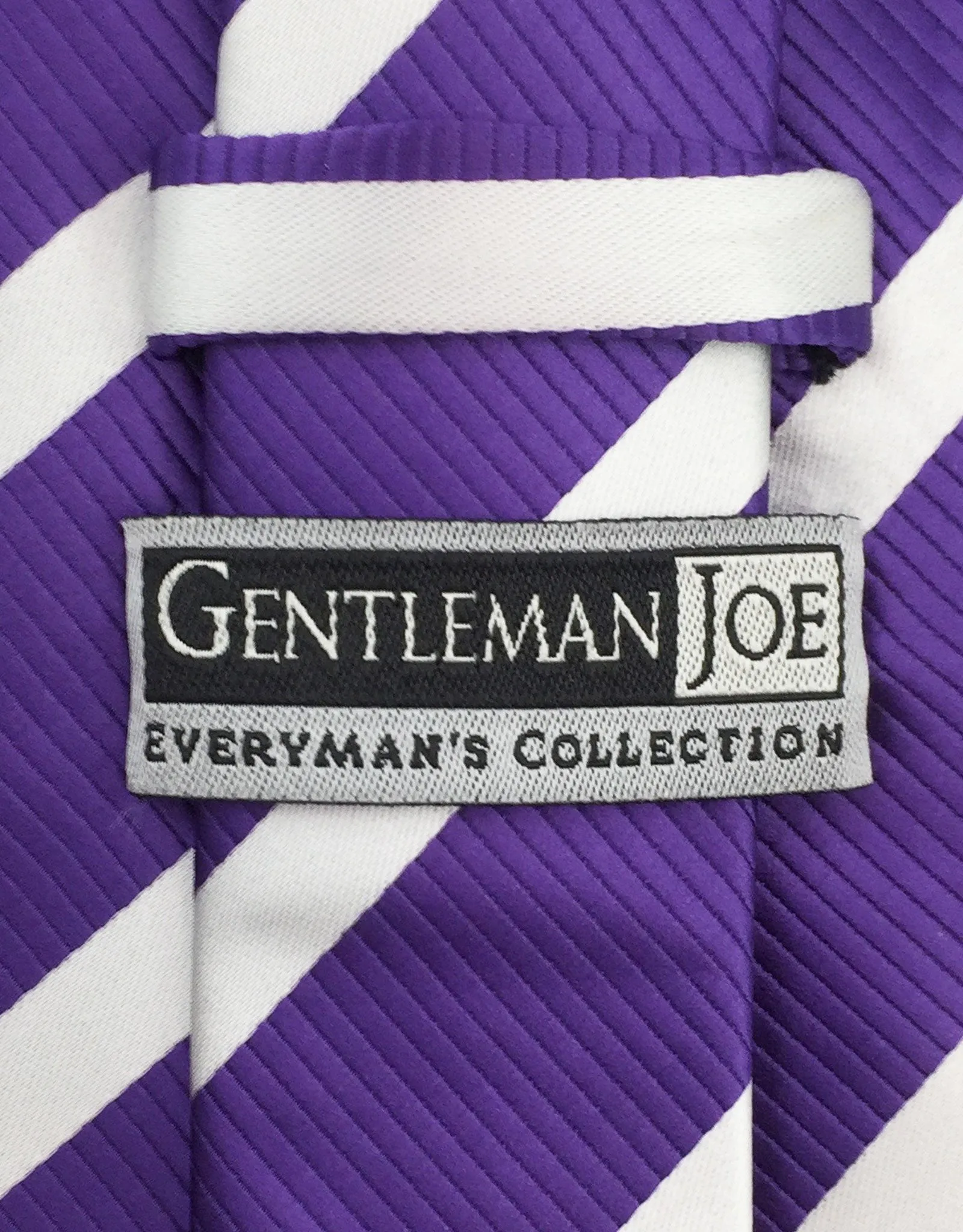 Purple and White Striped Necktie