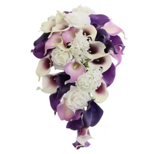 Purple Calla Lily Cascading Bouquet for Bridal