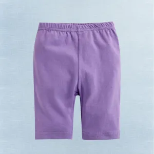 Purple Cotton Knee Leggings