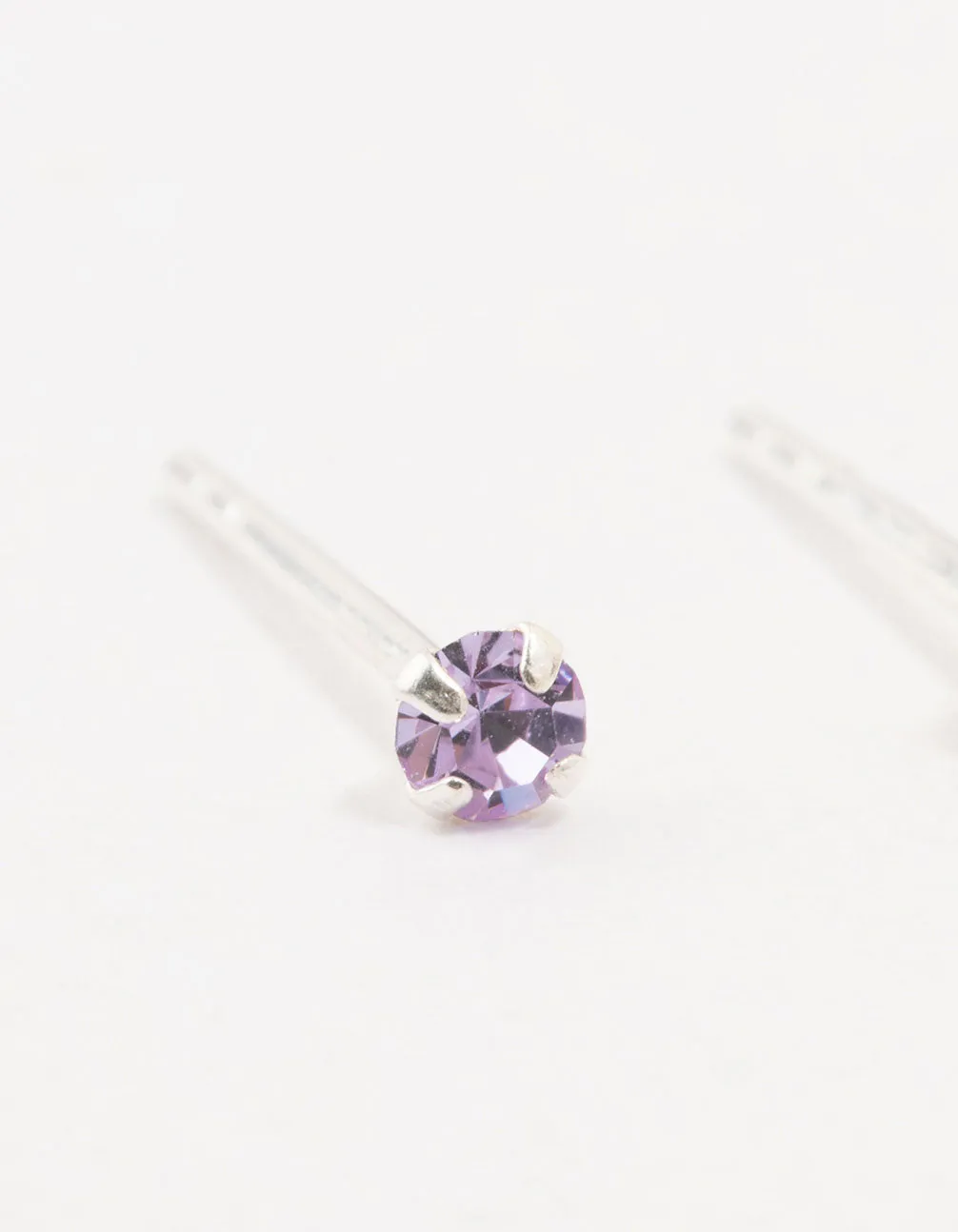 Purple Czech Bohemia Crystal Sterling Silver Stud Earrings