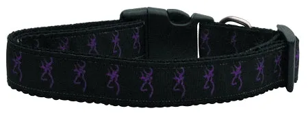 Purple Deer Nylon Dog Collar Xl