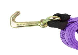 Purple Diamond Weave Tie Down Strap with Mini J Hook