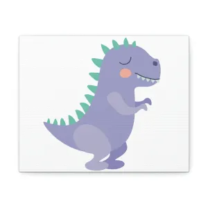 Purple Dinosaur Stretched Canvas