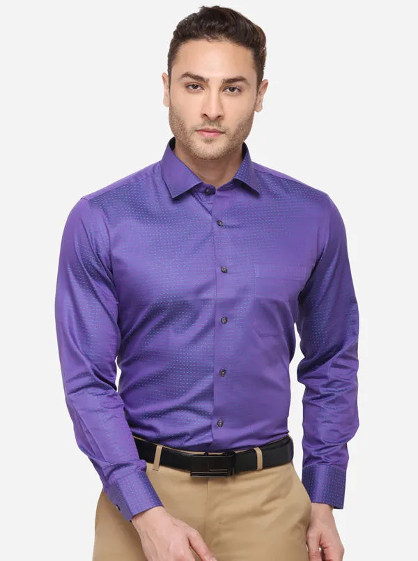 Purple Dobby Slim Fit Formal Shirt | Metal