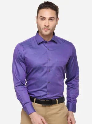 Purple Dobby Slim Fit Formal Shirt | Metal