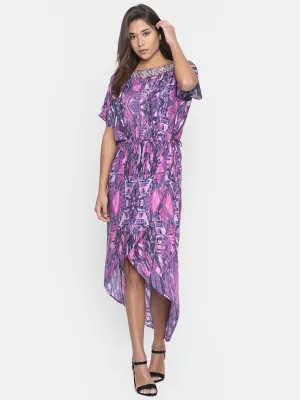 PURPLE EMBROIDERED KAFTAN DRESS - (Clearance - Final Sale)