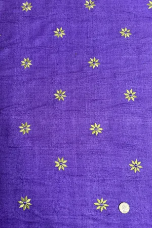 Purple Embroidered Silk Linen MEMT-023-18